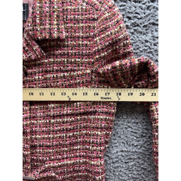 Vintage Chanel‎ 2001 Belted Tweed Midi Coat in Red & Black Size 36 01A - Picture 9 of 16